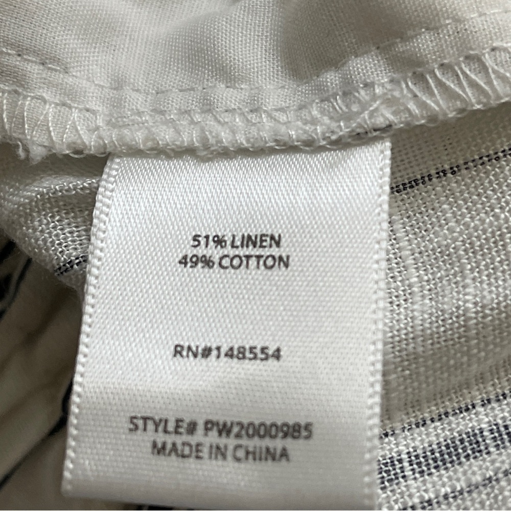 Indigo Rising Wide Leg Linen Cotton Striped Beltes Pants Size Large NWT - Picture 7 of 12